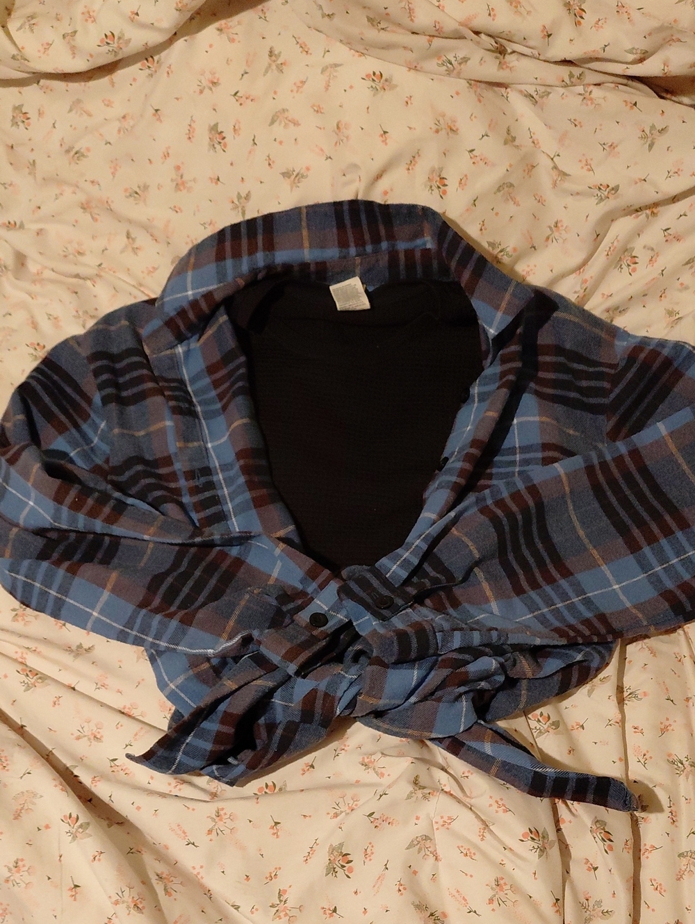 Women's Blue Plaid Button-Down Shirt